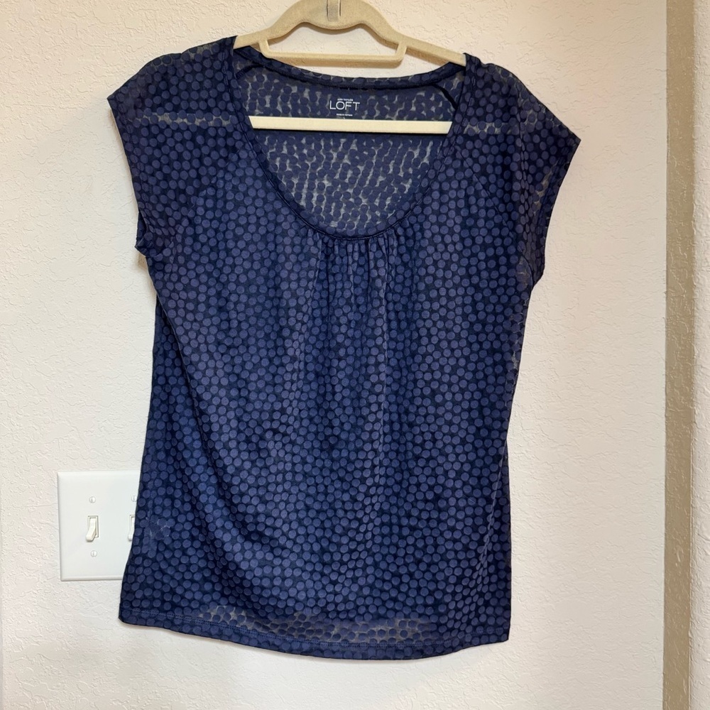 LOFT Navy Blue Women's Top Size L